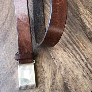 Men's J.CREW Classic Leather Belt - Brown